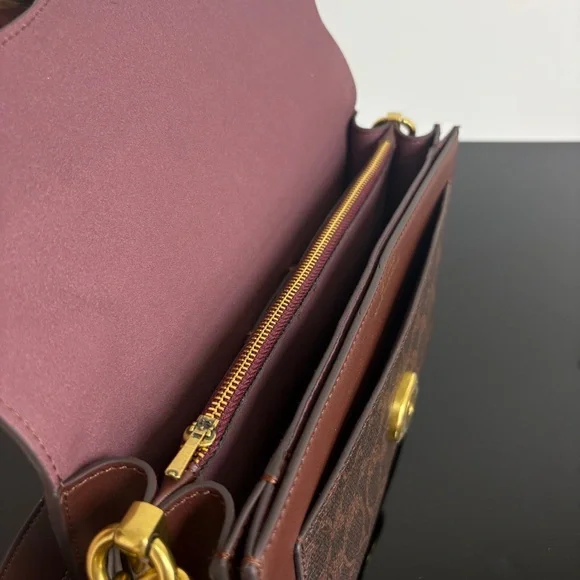 Coach Tabby Bag Brown Signature Leather Shoulder Chic - Picture 9 of 9